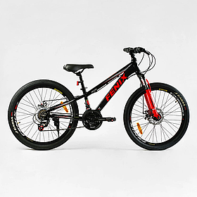 Велосипед спортивний Corso Fenix на 24 дюйма, red 24016