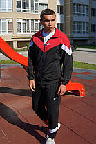 Спортивний костюм Nike чорний з червоним ретро весна, чоловічий спортивний костюм весна літо