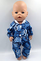 Одежда для Baby Born - Пижама синяя в принт