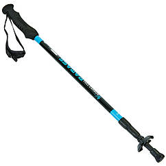 Палиця трекінгова для скандинавської ходьби Zelart Pamase 6811 довжина 65-130 см Black-Blue