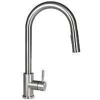 Cмеситель для кухни с выдвижной лейкой нержавеющая сталь