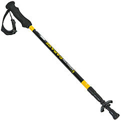 Палиця трекінгова для скандинавської ходьби Zelart Pamase 6811 довжина 65-130 см Black-Yellow