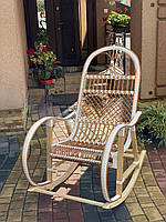 Кресло качалка плетеная из ротанга+лоза. Арт:9993