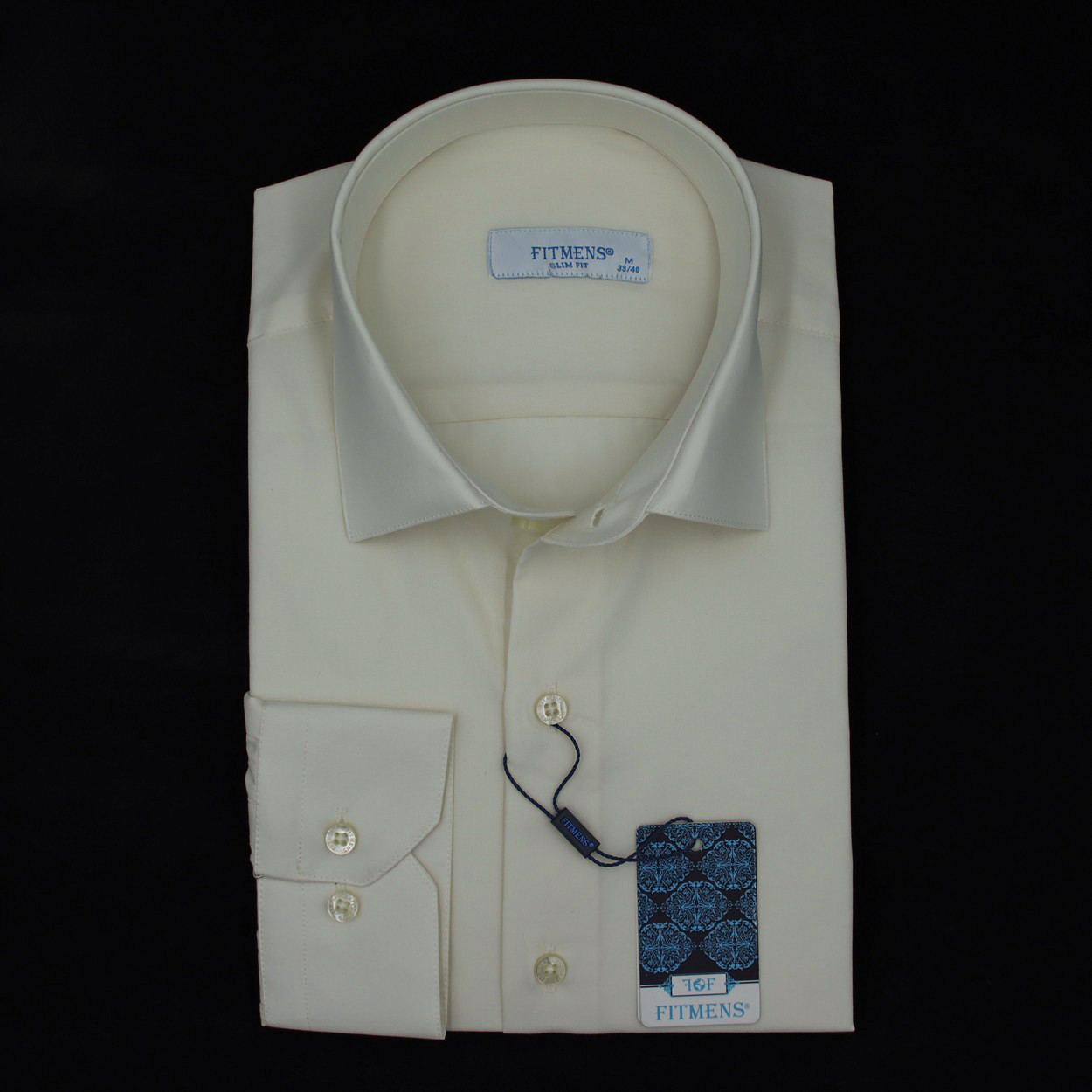 Сорочка чоловіча, приталена (Slim Fit), з довгим рукавом, FITMENS FS-001451 E1058 sampanya 80% бавовна 20%