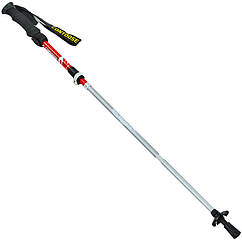 Палиця трекінгова для скандинавської ходьби з металевим тросом Zelart 0466-5 довжина 40-125 см Silver-Red