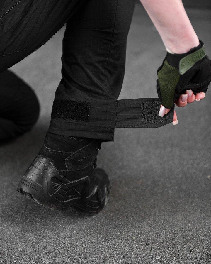 Легкие женские штаны рип-стоп, военые штаны черные с поясом на резинке и кармнами, брюки для женщин ЗСУ 50 - фото 9 - id-p2104937645