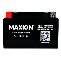 Мото акумулятор MAXION MXBM-YTX7A-BS AGM (12V, 7A), залитий, заряджений