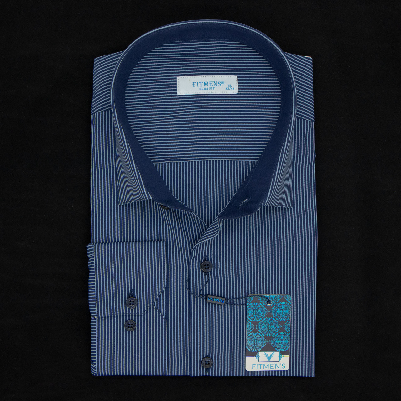 Сорочка чоловіча, приталена (Slim Fit), з довгим рукавом, FITMENS FS-003334 Acik Mavi 90% бавовна 10%