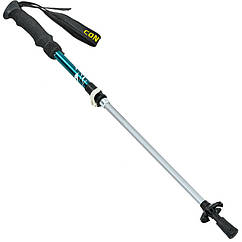 Палиця трекінгова для скандинавської ходьби з металевим тросом Zelart 0466-4 довжина 38-110 см Silver-Gold