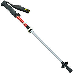 Палиця трекінгова для скандинавської ходьби з металевим тросом Zelart 0466-4 довжина 38-110 см Silver-Red