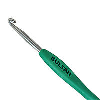 Крючок с прорезиненной ручкой Sultan № 2 для ручного вязания.