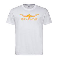 Белая мужская/унисекс футболка Gold Wing лого (16-13-білий)
