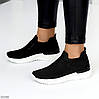 Чорні легкі текстильні жіночі кросівки у стразах на білій підошві колір на вибір, фото 6