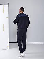 Мужской спортивный костюм без капюшона Кофта на молнии/брюки прямые. Производитель Турция 2XL, 54, Тёмно-синий