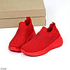 Яскраві червоні легкі текстильні жіночі кросівки у стразах колір на вибір, фото 4