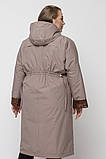 Жіночий весняний плащ великих розмірів M-1054 капучіно. розміри 52-68, фото 4