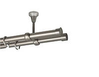 Карниз MStyle для штор металлический двухрядный Сатин Дуо труба гладкая 19/19 мм кронштейн потолочный 160 см