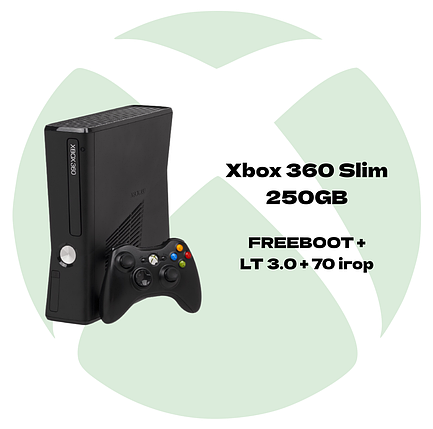 Ігрова приставка Xbox 360 Slim 250GB (Freeboot+LT 3.0 + ігри) Б/У, фото 1
