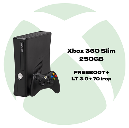 Ігрова приставка Xbox 360 Slim 250GB (Freeboot+LT 3.0 + ігри) Б/У, фото 2