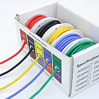 Набор проводов 20AWG 5 цветов по10м в силиконовой изоляции