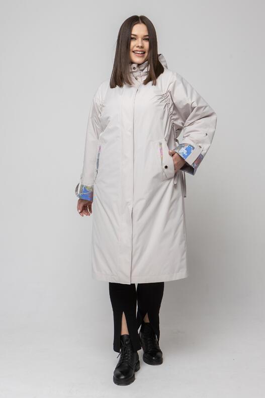 Жіночий весняний плащ великих розмірів M-1054 камея, розміри 56-72, фото 1
