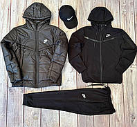 Мужская куртка Nike + спортивный костюм Nike Teach весна + кепка черный