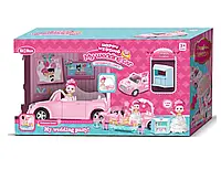 Кабриолет для куклы "Свадебный лимузин" (кукла с машиною, аксессуары, наклейки, в коробке) QL055-2