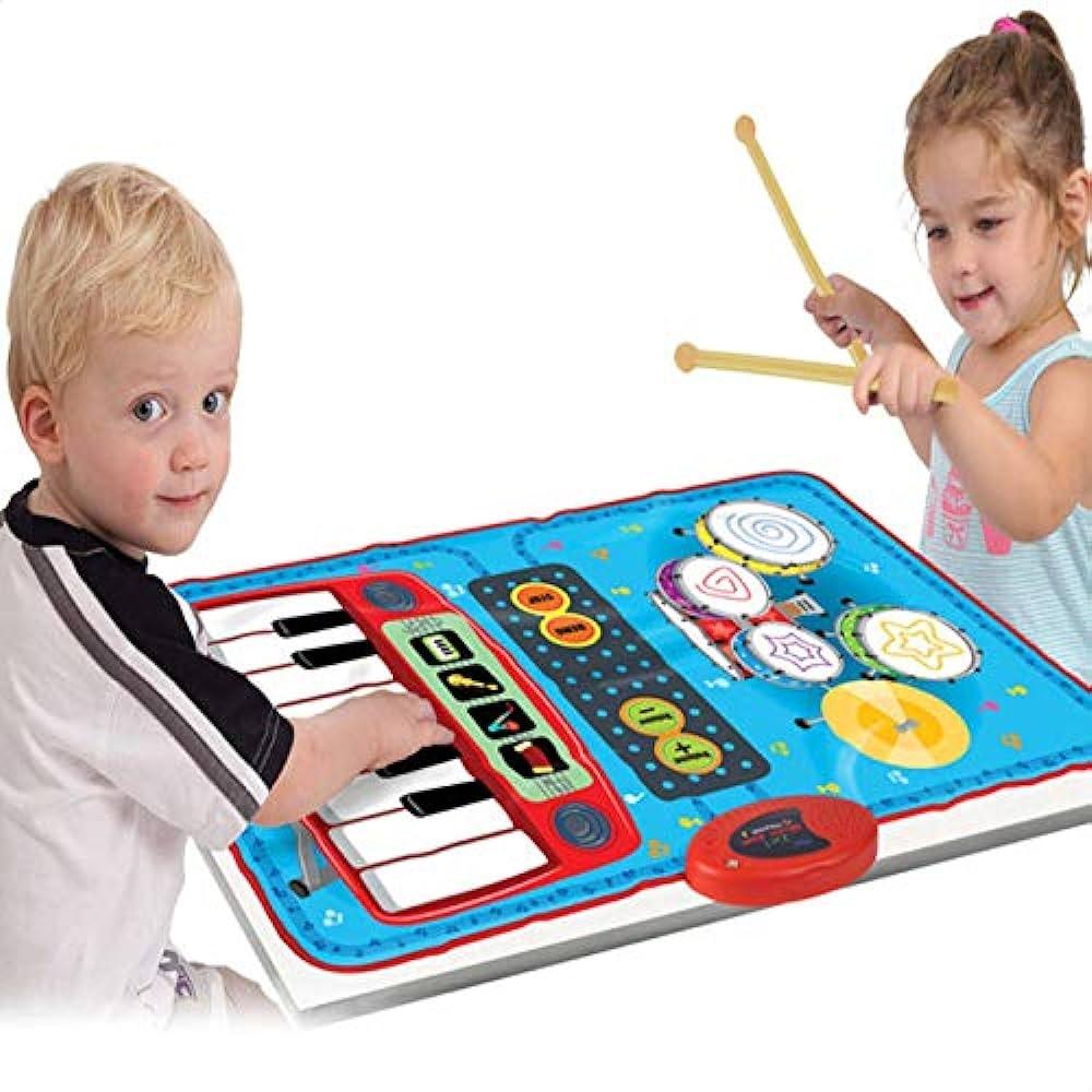 Музичний килимок 2в1 Піаніно-барабани (записи гри, музичні ефекти) SLW9382