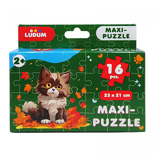 Пазл дитячий максі "Котик 3" Ludum ME5032-04, 16 великих елементів, Time Toys