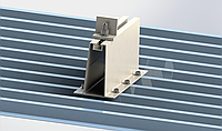 Алюминиевая беспрофильная система креплений солнечных панелей на крышу из битумной черепицы или металлопрофиля