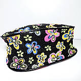 Сумка дитяча коротка ручка чорна у квіточки, фото 3