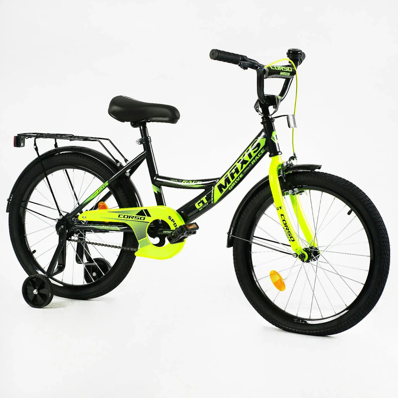 Дитячий велосипед з допоміжними колесами та кошиком 20" CORSO «MAXIS» CL-20771 Б5419