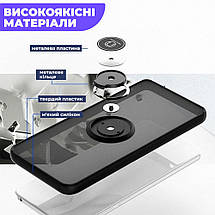 TPU чохол накладка Matte Ring Magnit для Motorola G32 чорний (червоні кнопки), фото 4