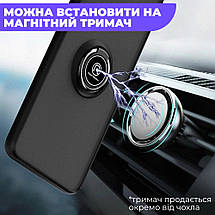 TPU чохол накладка Matte Ring Magnit для Motorola G32 чорний (червоні кнопки), фото 5