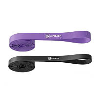 Резинові петлі для тренувань U-POWEX UP_1072 Power Band набір 2шт. Black/Purple (9-39kg) 064