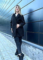 Женское кашемировое пальто "Mohito"| Батал Черный, 50-52