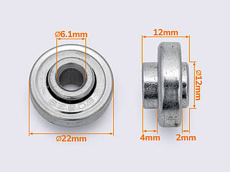 Підшипник для колеса 22*6.1*2/4мм (ART-12)