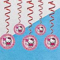 Гірлянди підвіски паперові Кітті підвіски паперові тематичні комплект 5 шт