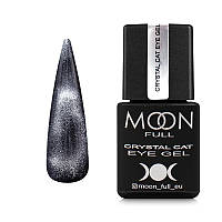 Moon Full Crystal Cat Eye Gel - кошачий глаз, серебряный кристалл, полупрозрачный, 8 мл