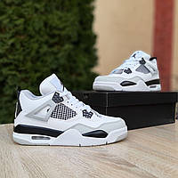Чоловічі кросівки Nike Air Jordan 4 Білі з сірим , кросівки jordan 4