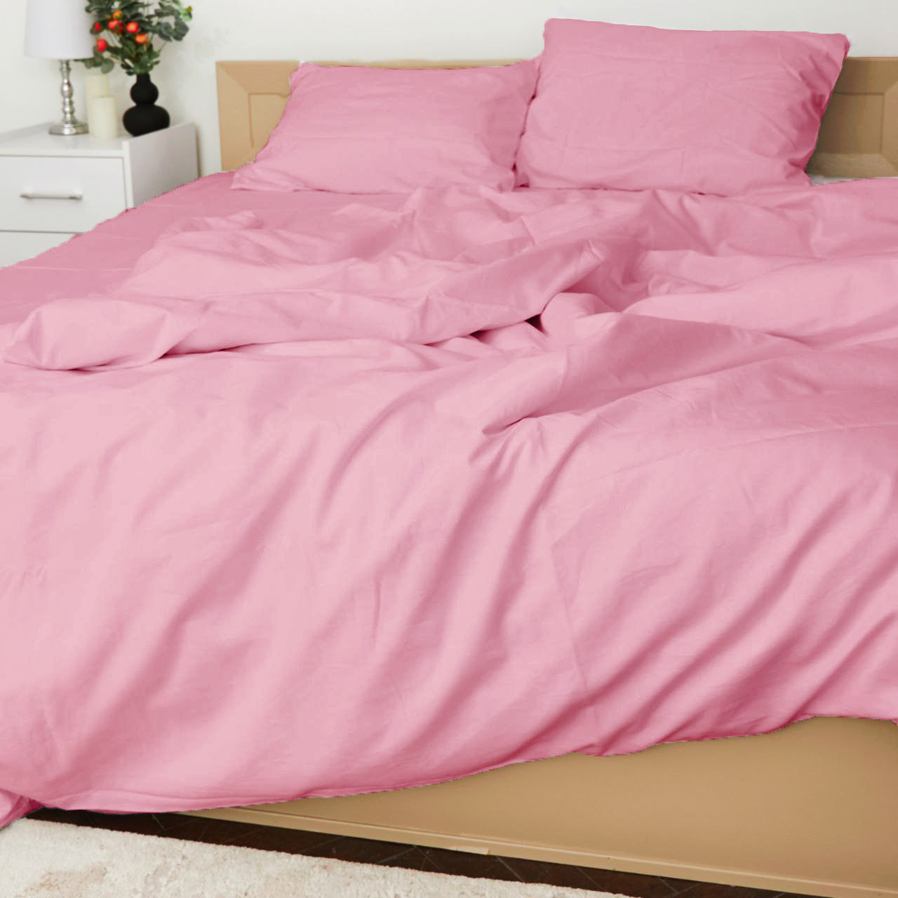 Комплект дитячої постільної білизни Ранфорс "Dry rose", рожевий, монотонний