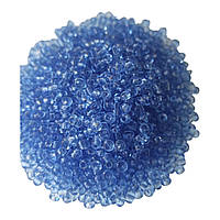 Бісер дрібний 12/0 Синій прозорий 25 грам ( №6 )