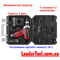 Дрель-шуруповерт аккумуляторная, Li-Ion 12 В, 18 Nm, 2 аккумулятора INTERTOOL WT-0321