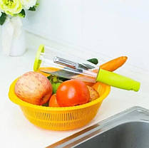 Ніж для чищення овочів із контейнером для шкірок 26x6,5 см, фото 4