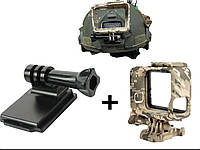Комплект! Крепление на военный шлем для GoPro + чехол для экшн камеры гопро 5 6 7 рамка с креплением на каску