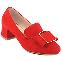 Женские красные замшевые туфли на каблуке 4,5 см 37