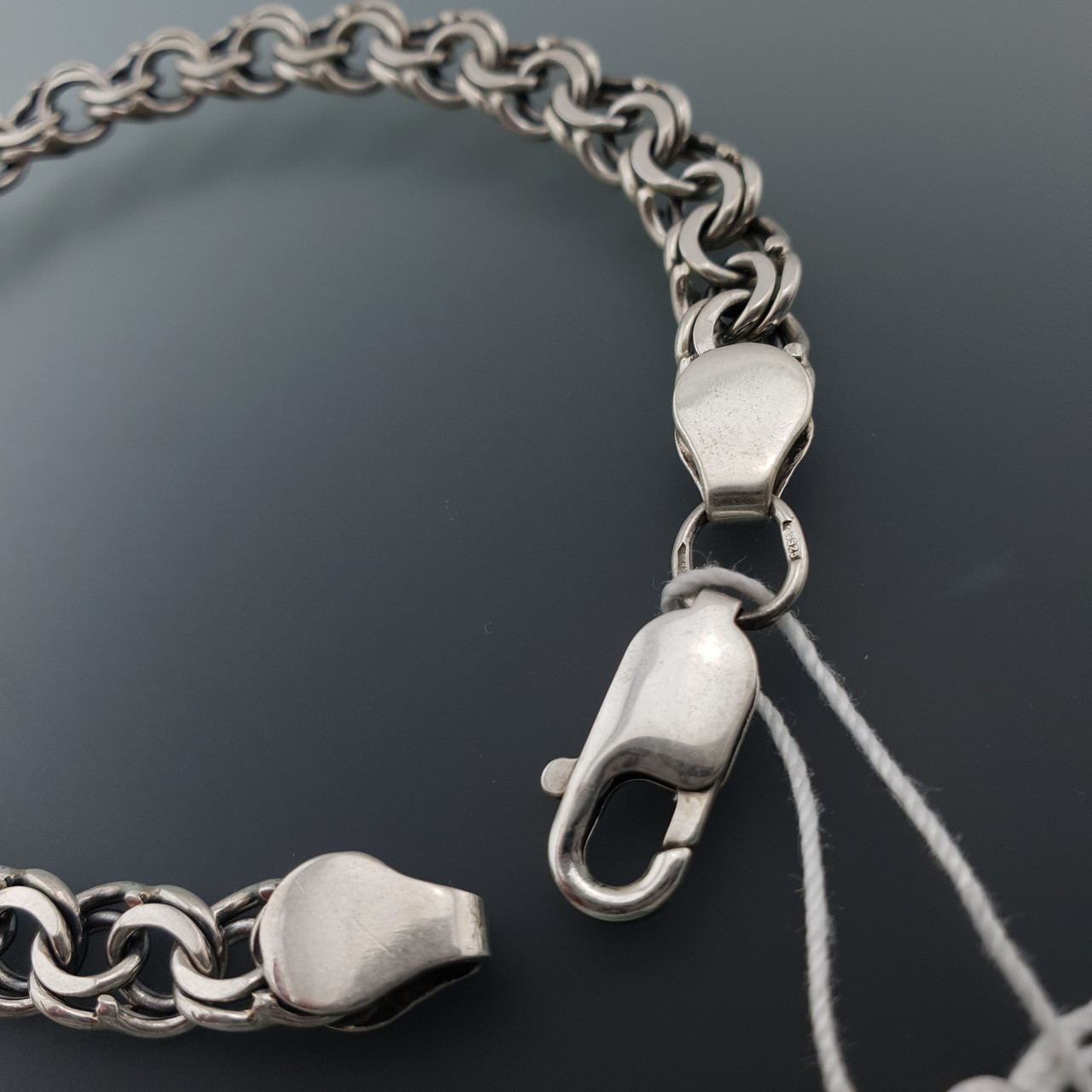 Срібний браслет Бісмарк 19 см для чоловіка, фото 1