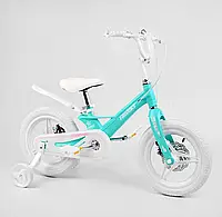 Детский 2-х колесный велосипед со вспомогательными колесами и магниевой рамой 14'' CORSO «REVOLT»