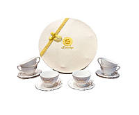Набор чашек (сервиз) чайный фарфоровый 12пр. Белый бант (чашка 220мл, блюдце) в под.уп. Kameliya