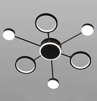 Люстра світлодіодна LED з пультом, DIMMER, 126w Sneha (99650816067/3+3+1 BLACK)